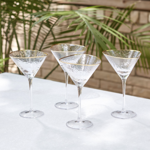 Hammered Martini Glass